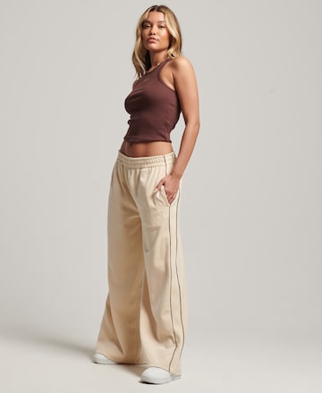 Superdry Wide Leg Hose in Beige