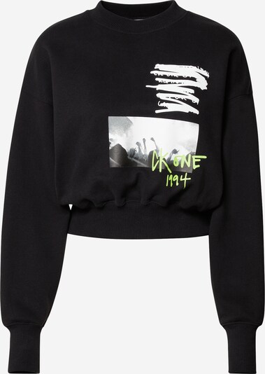 Calvin Klein Jeans Sweatshirt in neongrün / schwarz / weiß, Produktansicht