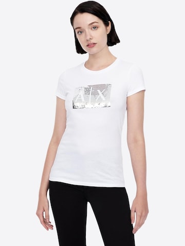 Maglietta 'T-shirt AX ARMANI EXCHANGE da Donna - bianco 8NYTDLYJ73Z6110' di ARMANI EXCHANGE in bianco: frontale
