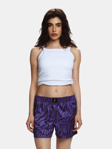 EKCENTRIK Loosefit Broek 'Purple Zebra' in Lila: voorkant