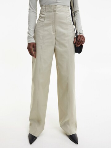Calvin Klein Wide leg Pantalon in Beige: voorkant