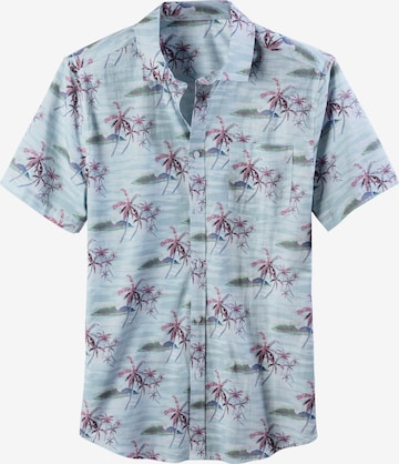 BEACH TIME Button Up Shirt in Blue: front