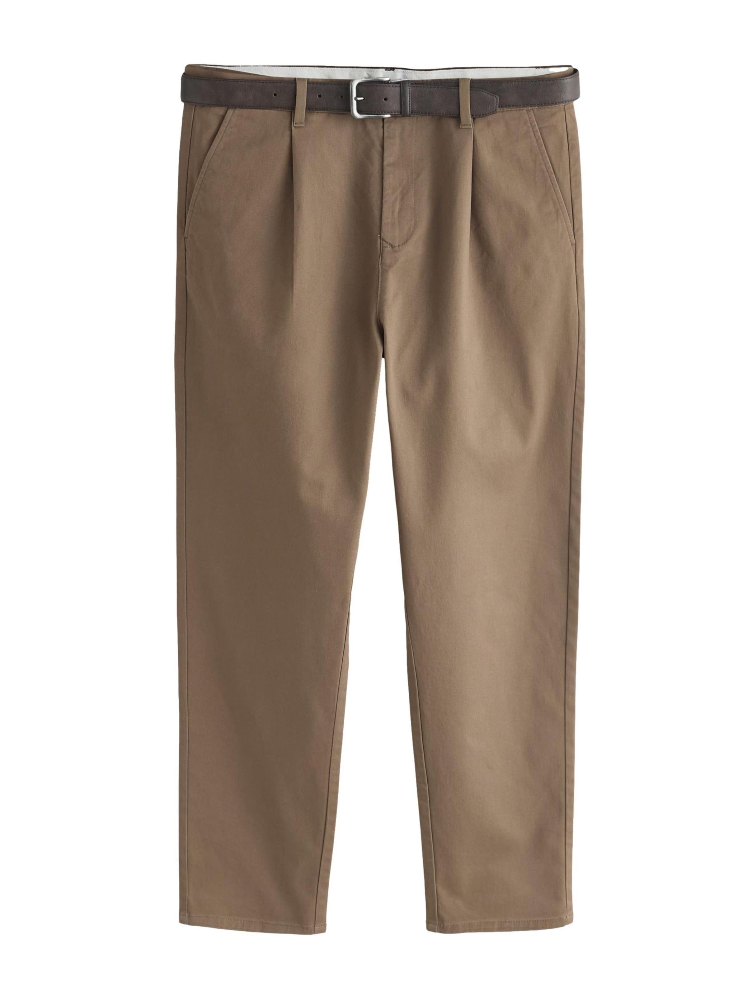 Next Regular Bandplooibroek in Bruin: voorkant