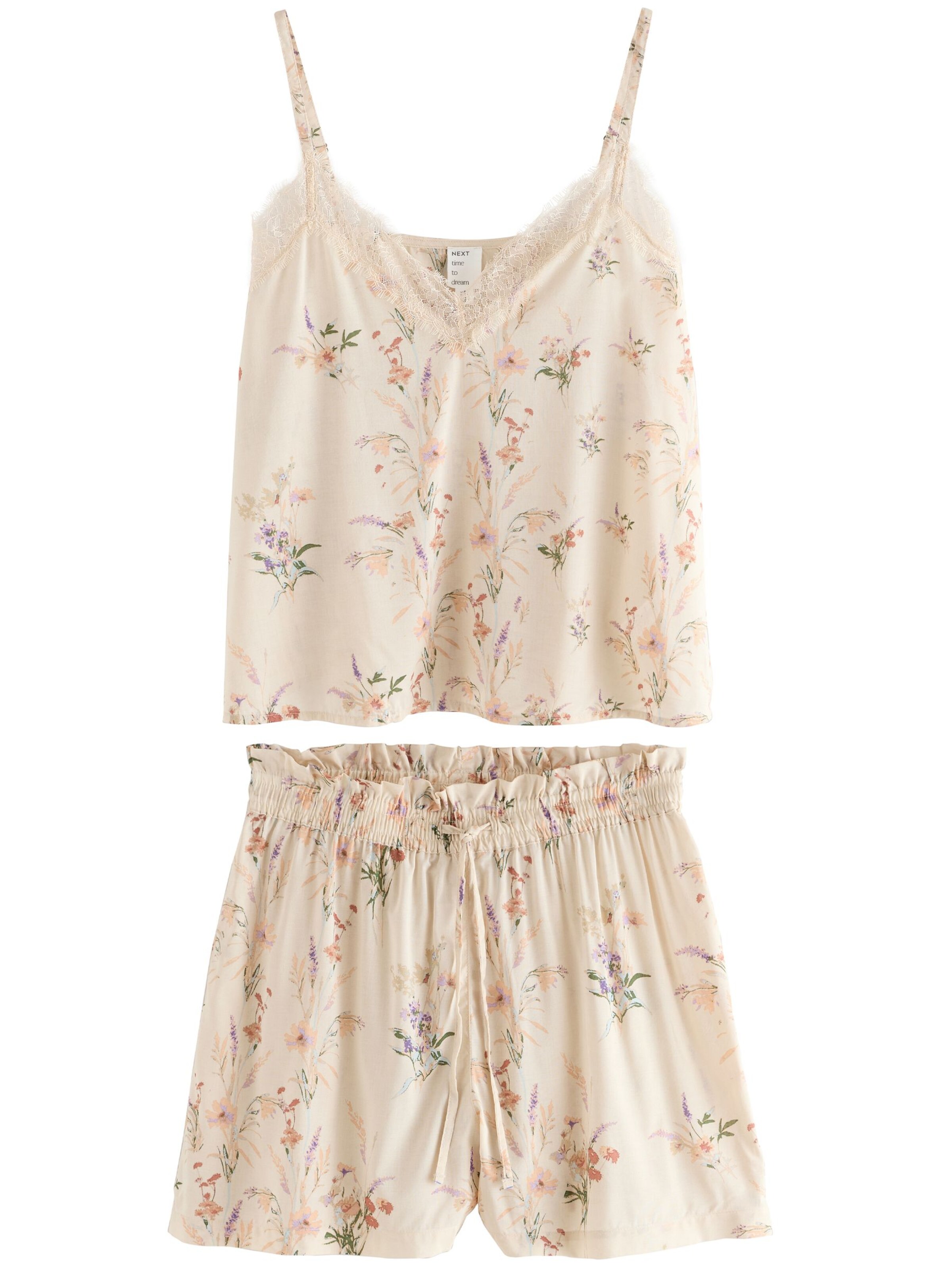 Next Pyjamashortsit värissä beige: etupuoli