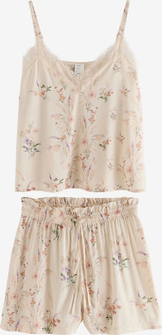 Next Pyjamashortsit värissä beige: etupuoli