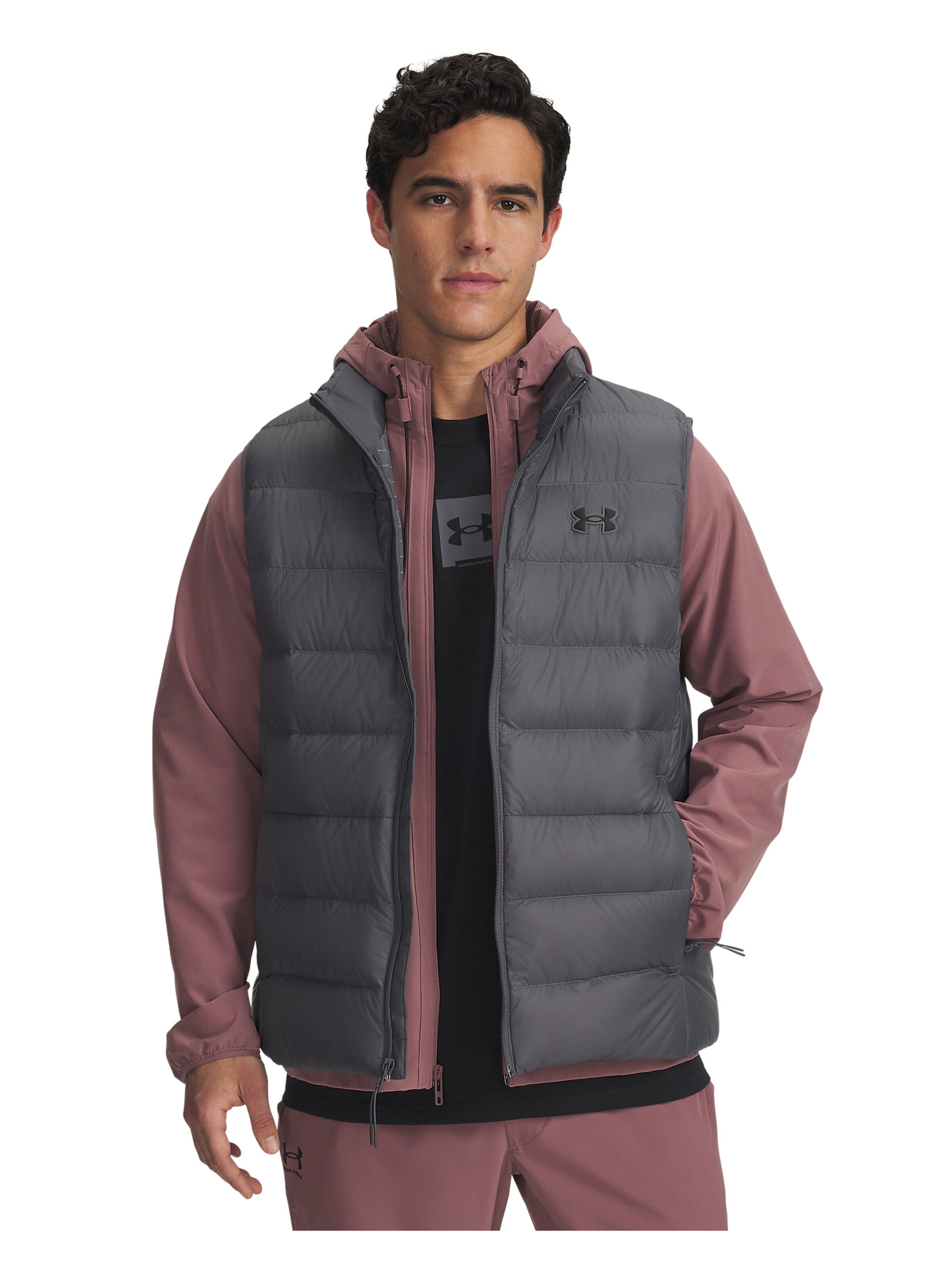 UNDER ARMOUR Sportbodywarmer 'Legend Down' in Grijs: voorkant
