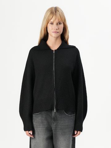 PIECES Knit Cardigan 'PCMALOU' in Black: front