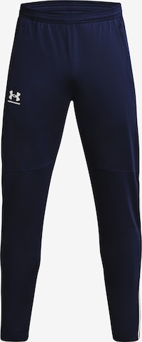 UNDER ARMOUR Skinny Workout Pants ' Pique Track ' in Blue: front