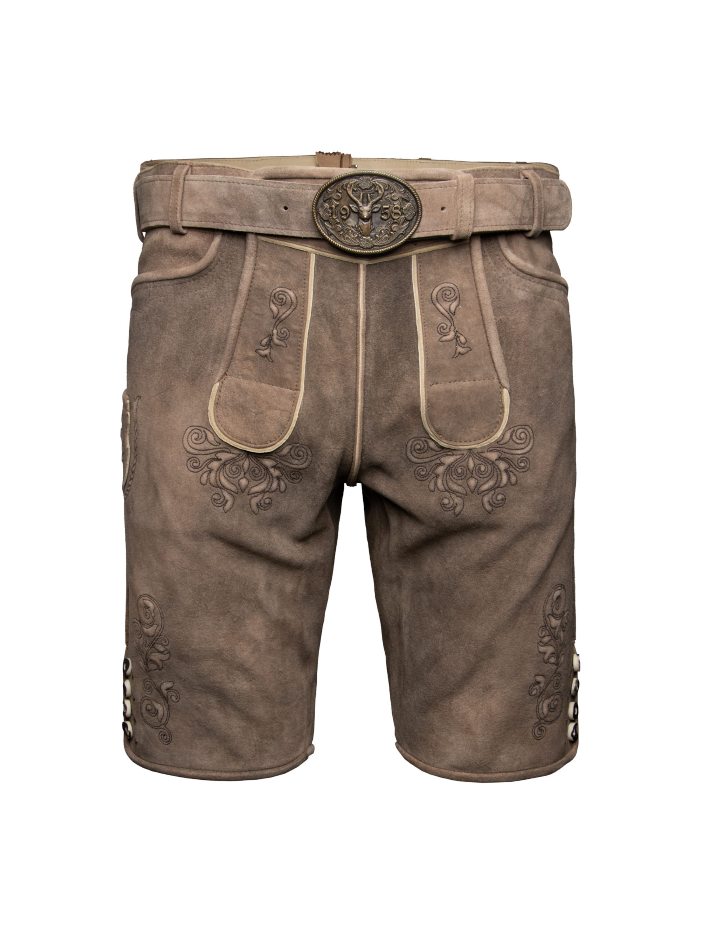 Regular Pantalon folklorique 'Ralph' Krüger Buam en marron : devant