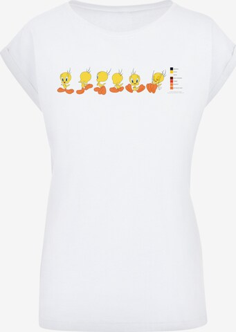 F4NT4STIC Shirt 'Looney Tunes Tweety Pie Colour Code' in Wit: voorkant