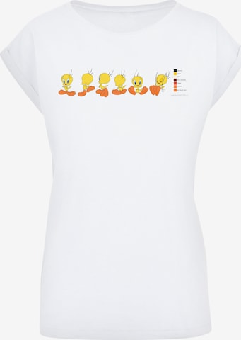 F4NT4STIC Shirt 'Looney Tunes Tweety Pie Colour Code' in White: front