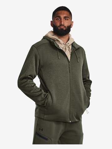 UNDER ARMOUR Athletic Zip-Up Hoodie in Green: front