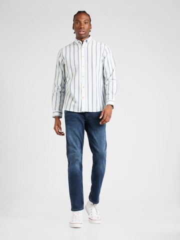 Springfield Regular fit Button Up Shirt 'FIL A FIL' in Blue