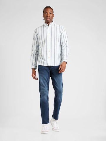 Springfield - Regular Fit Camisa 'FIL A FIL' em azul