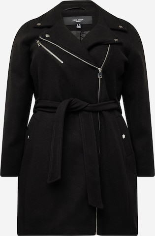 Vero Moda Curve Between-Seasons Coat 'POP' in Black: front