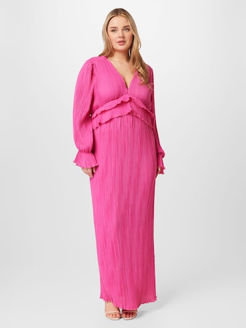 Nasty Gal Plus - Vestido em rosa: frente