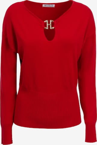 sarkans Influencer Džemperis: no priekšpuses