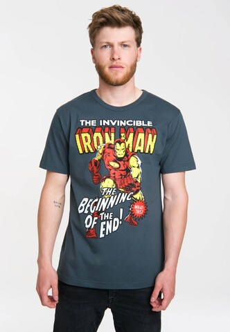 LOGOSHIRT T-Shirt 'Iron Man' in Blau: predná strana