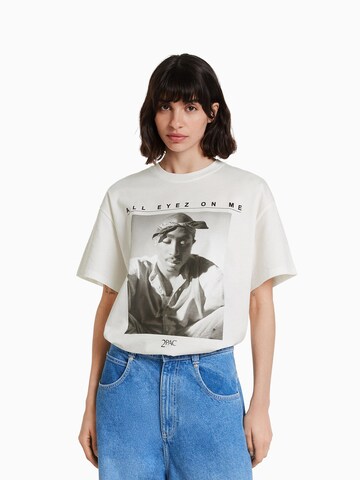 Bershka Shirt in White: front