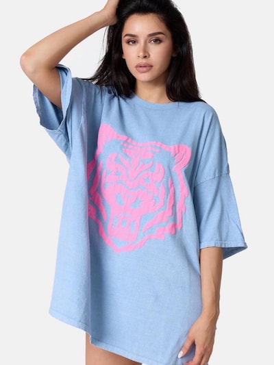 Worldclassca Oversizeshirt 'Oversize T-Shirt "Tiger"' in S-L/Wide in hellblau, Produktansicht