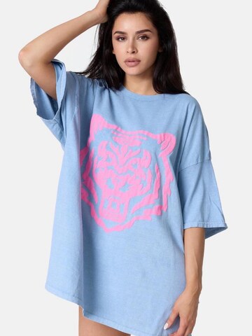 Worldclassca Oversizeshirt 'Oversize T-Shirt "Tiger"'‌‌‌‌‌ in Blau: Vorderseite