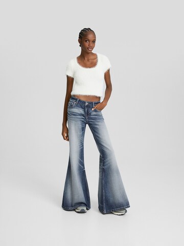 Bershka Wide Leg Jeans in Blau