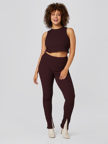 A LOT LESS - Skinny Leggings 'Indira' en marrón