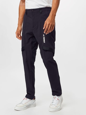 Regular Pantalon outdoor 'Zupahike' ADIDAS TERREX en bleu : devant