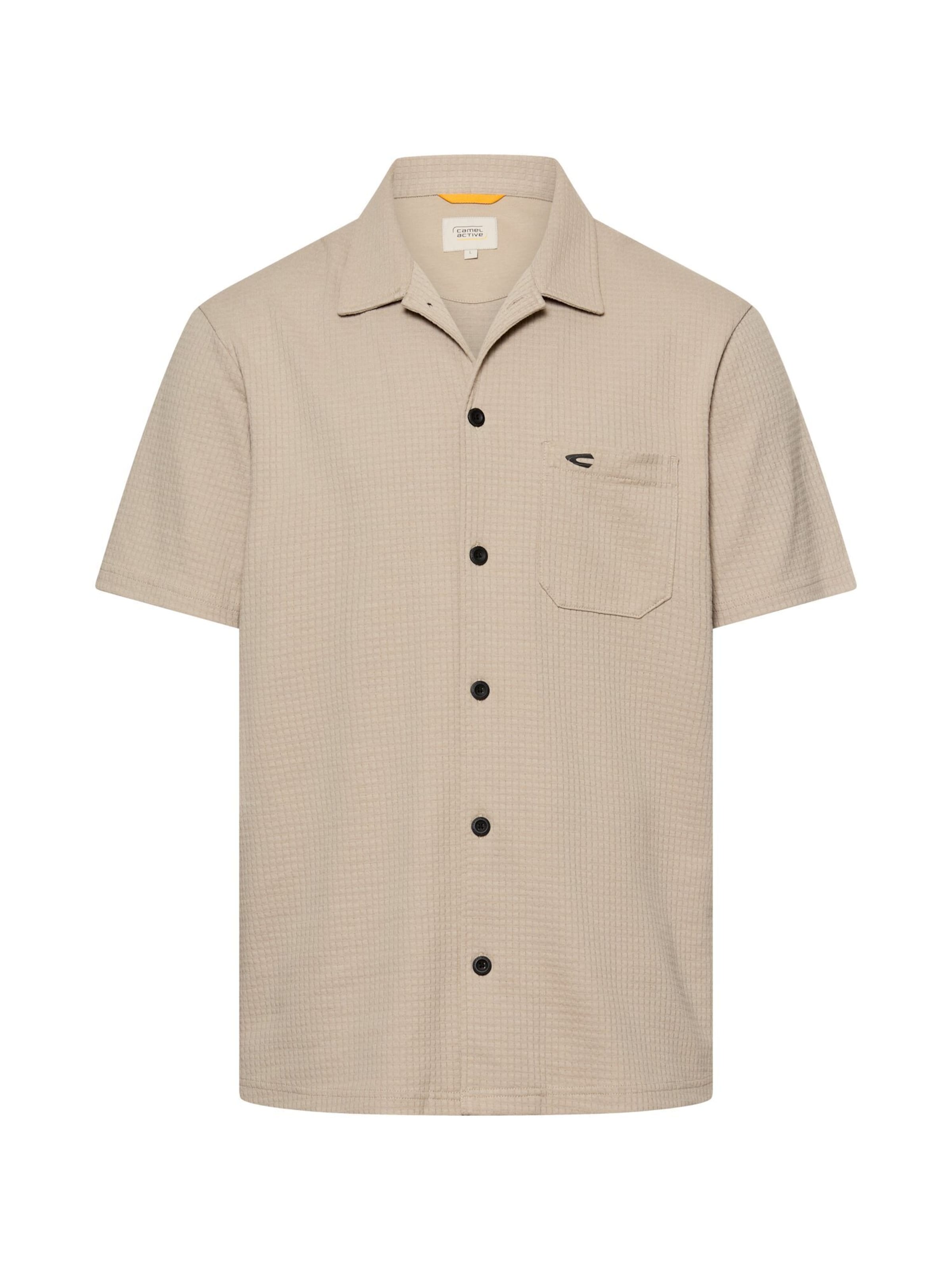 CAMEL ACTIVE Kurzarmhemd mit Brusttasche in Beige: Vorderseite