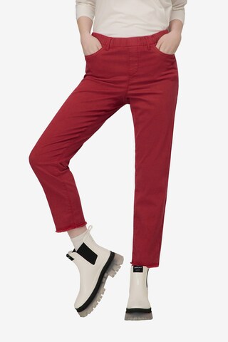 Coupe slim Pantalon LAURASØN en rouge : devant