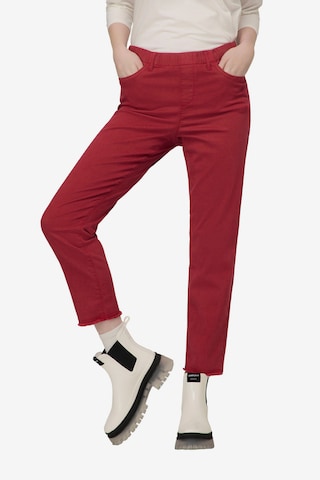 LAURASØN Slimfit Jeans in Rood: voorkant