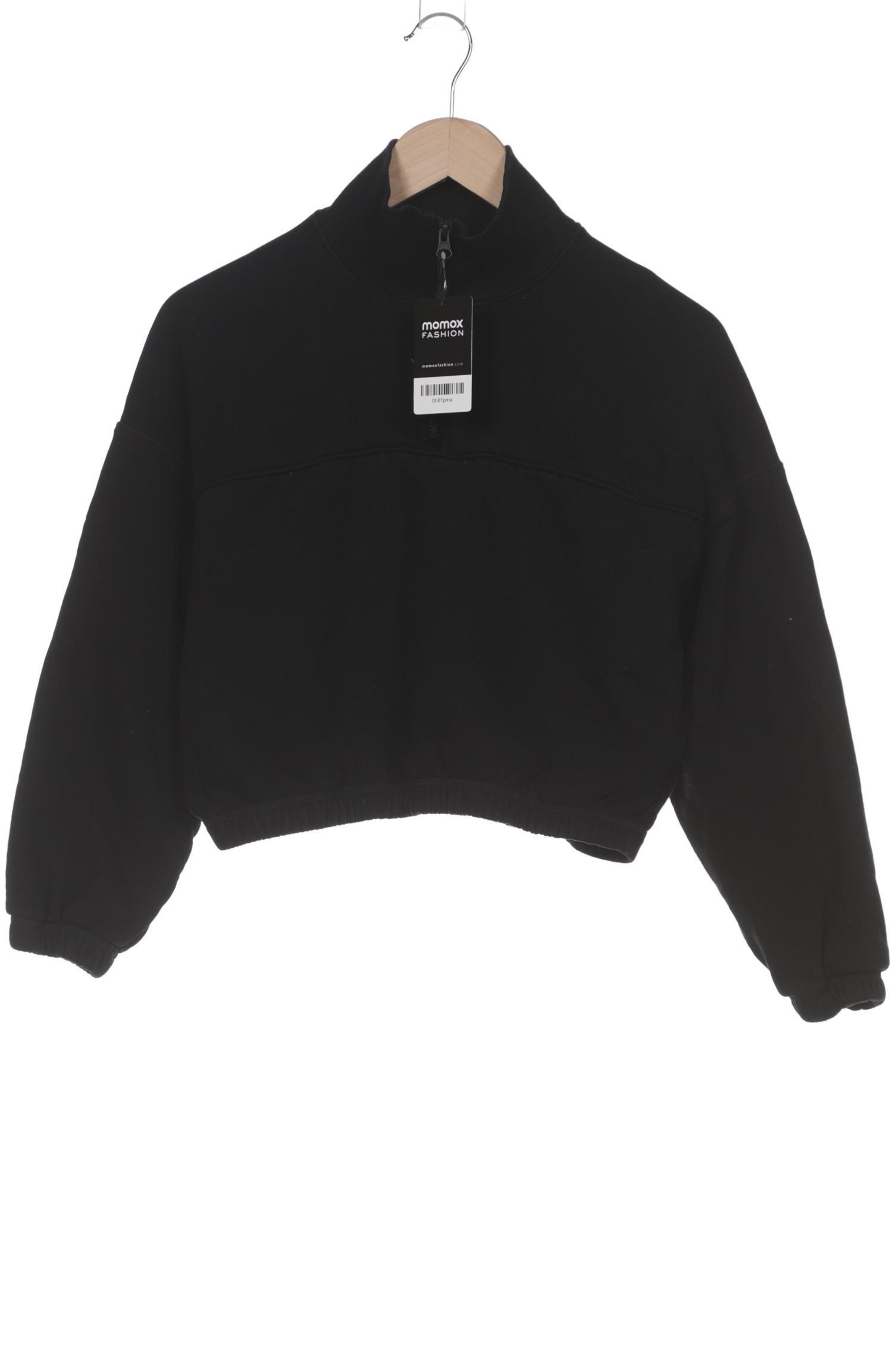 WEEKDAY Sweatshirt & Zip-Up Hoodie in S in Black: front