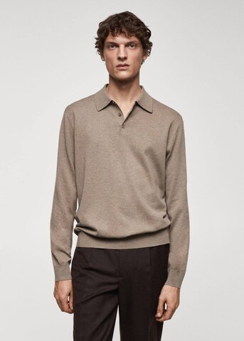 MANGO MAN Shirt 'Tens' in Bruin: voorkant