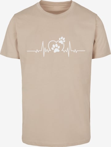 T-Shirt 'Heartbeat Dog Love' F4NT4STIC en beige : devant