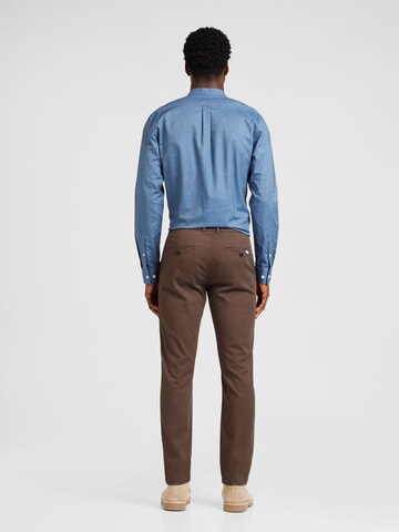 Lindbergh Slim fit Chino trousers 'Superflex' in Brown