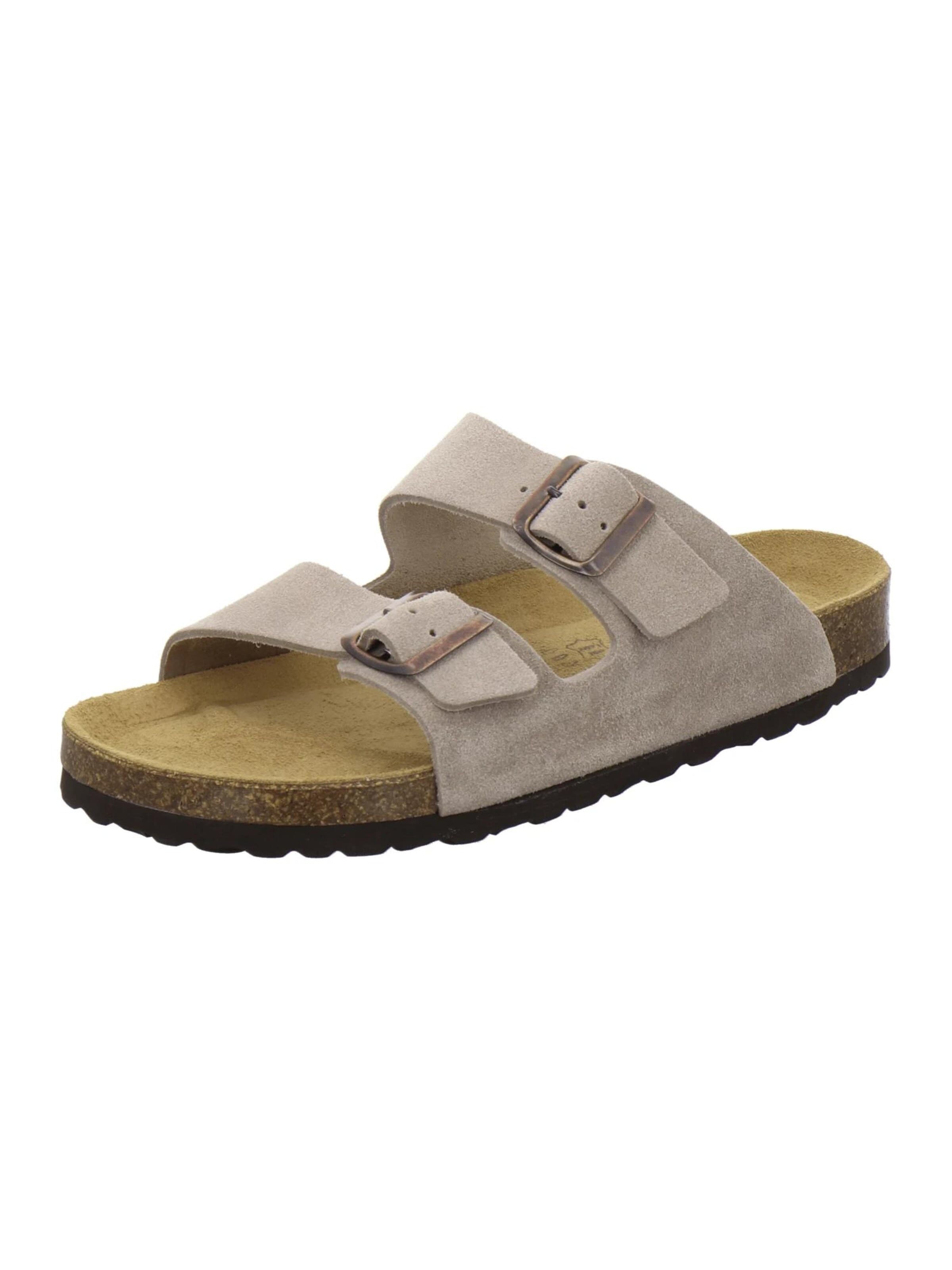 Mule 'Pantoletten Herren Zweischnaller quarz Veloursleder' AFS-Schuhe en beige : devant