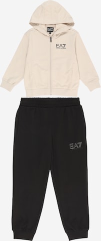 EA7 Emporio Armani Sweat suit in Beige: front