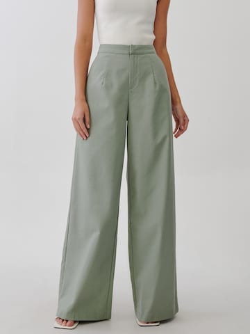 Tussah Normální Kalhoty 'JULIE' – zelená: přední strana