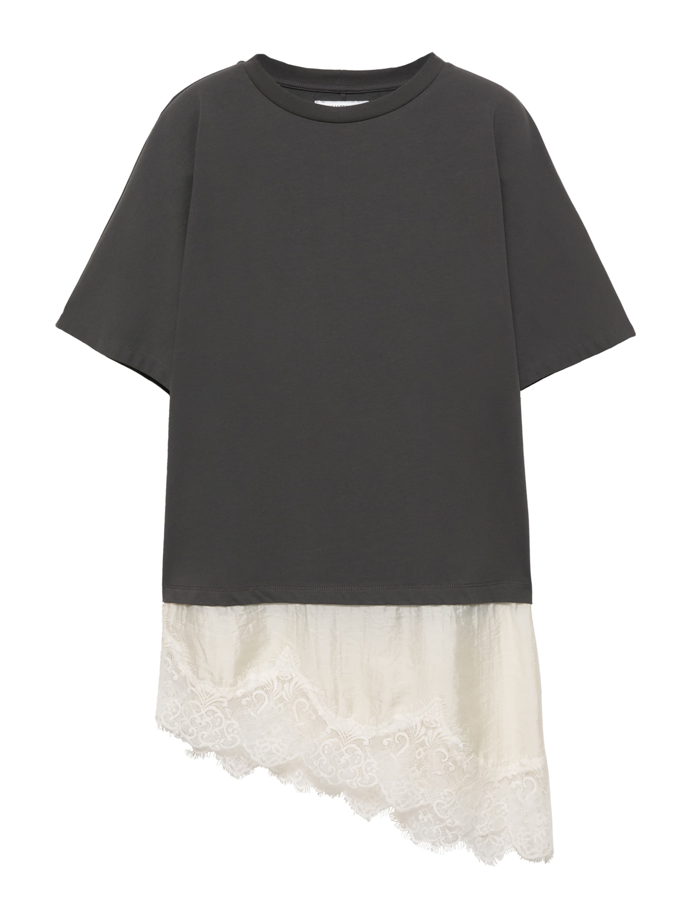 Tricou de la Pull&Bear pe gri: față