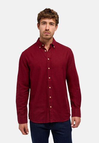 INDICODE JEANS Regular fit Button Up Shirt 'Riverside' in Red: front