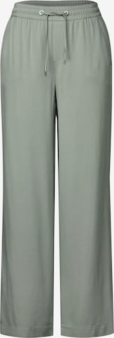 STREET ONE Wide Leg Twill Hose in Grün: Vorderseite