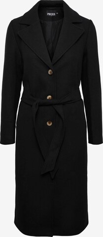 PIECES Between-Seasons Coat 'Josie' in Black: front