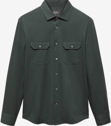 MANGO MAN Regular fit Button Up Shirt 'Rota' in Green: front
