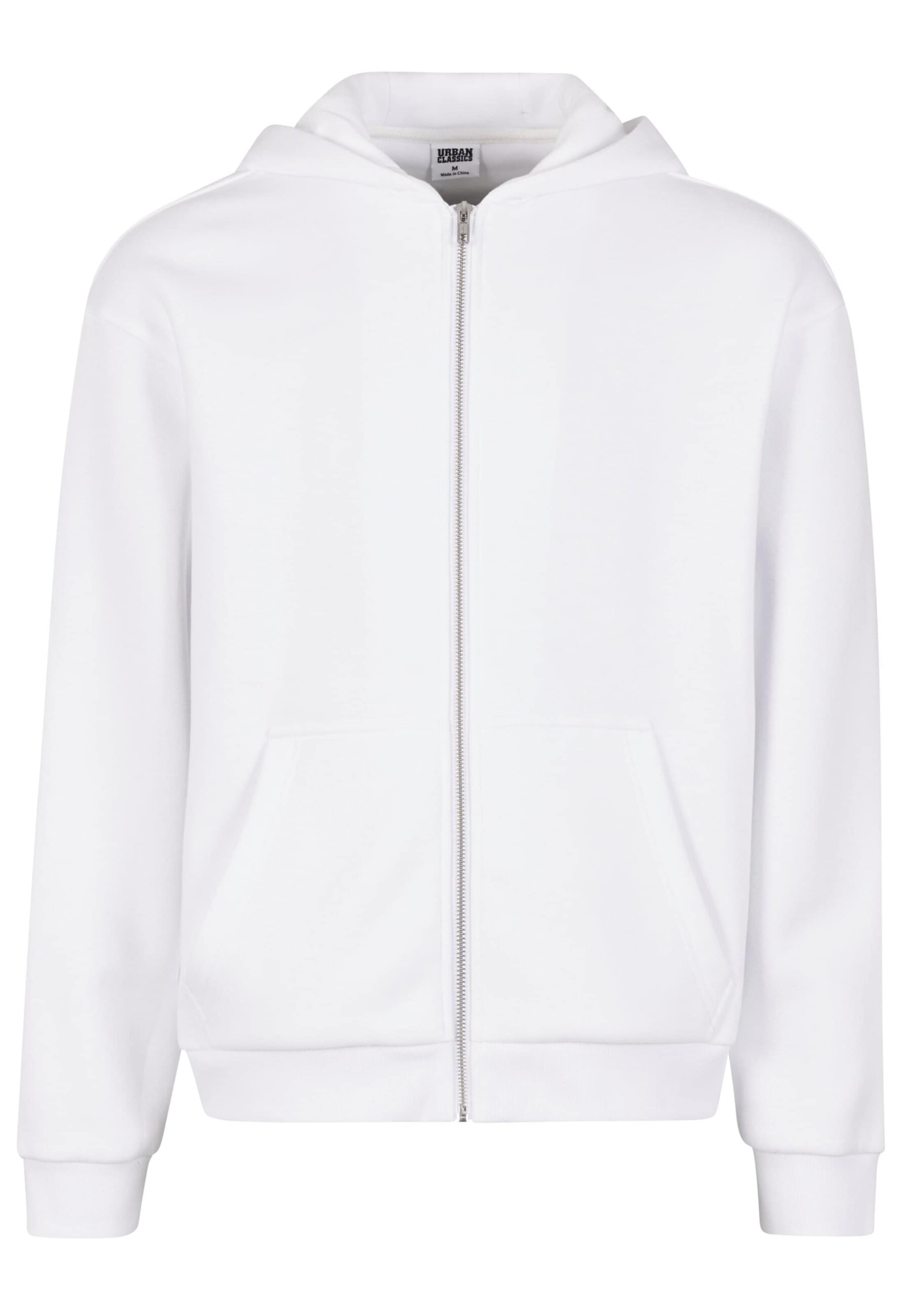 Veste de survêtement Urban Classics en blanc : devant