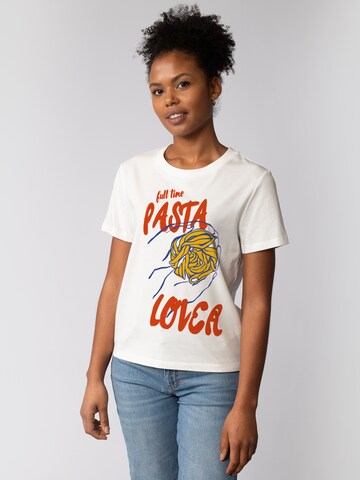 Watapparel Shirt 'Pasta Lover' in White: front