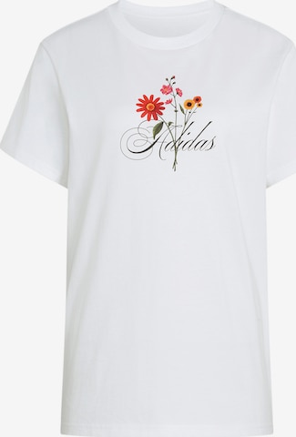 Tricou funcțional 'FLORAL' de la ADIDAS SPORTSWEAR pe alb: față
