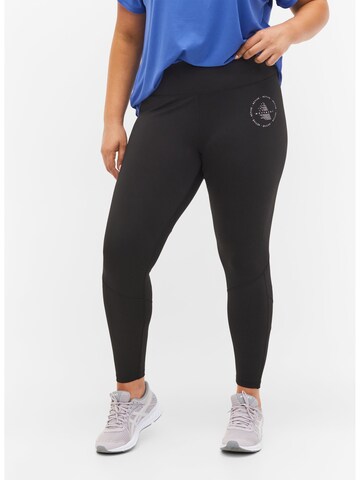 Skinny Leggings 'ACASSY' Active by Zizzi en noir : devant