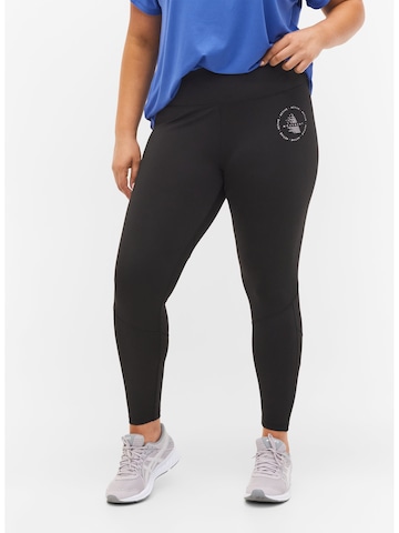 Active by Zizzi Skinny Leggings 'ACASSY' in Schwarz: predná strana