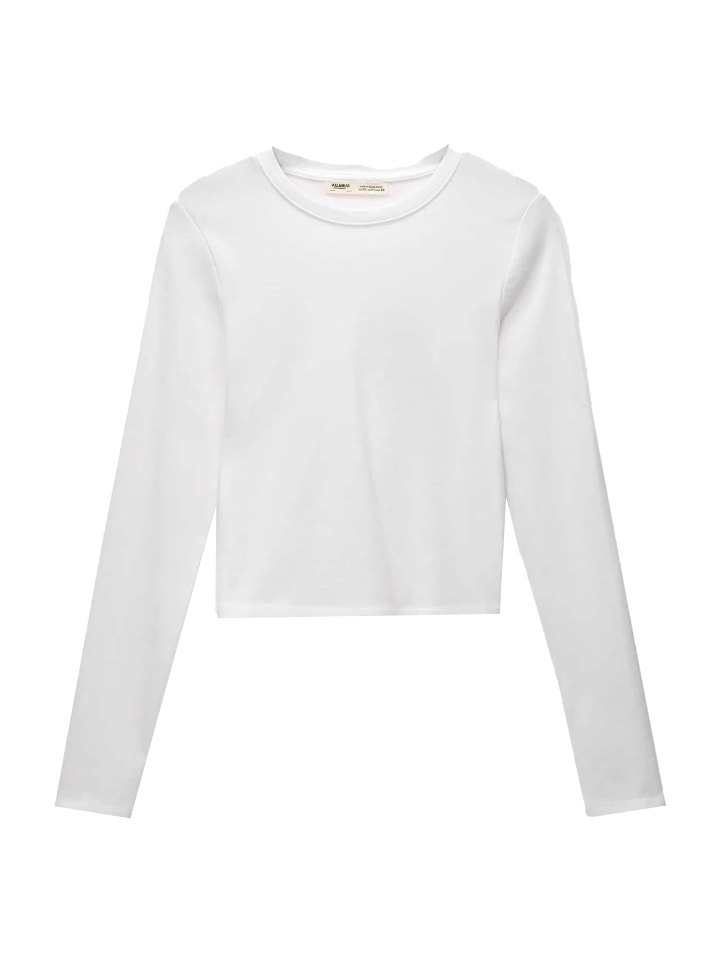 Pull&Bear T-shirt en blanc, Vue avec produit
