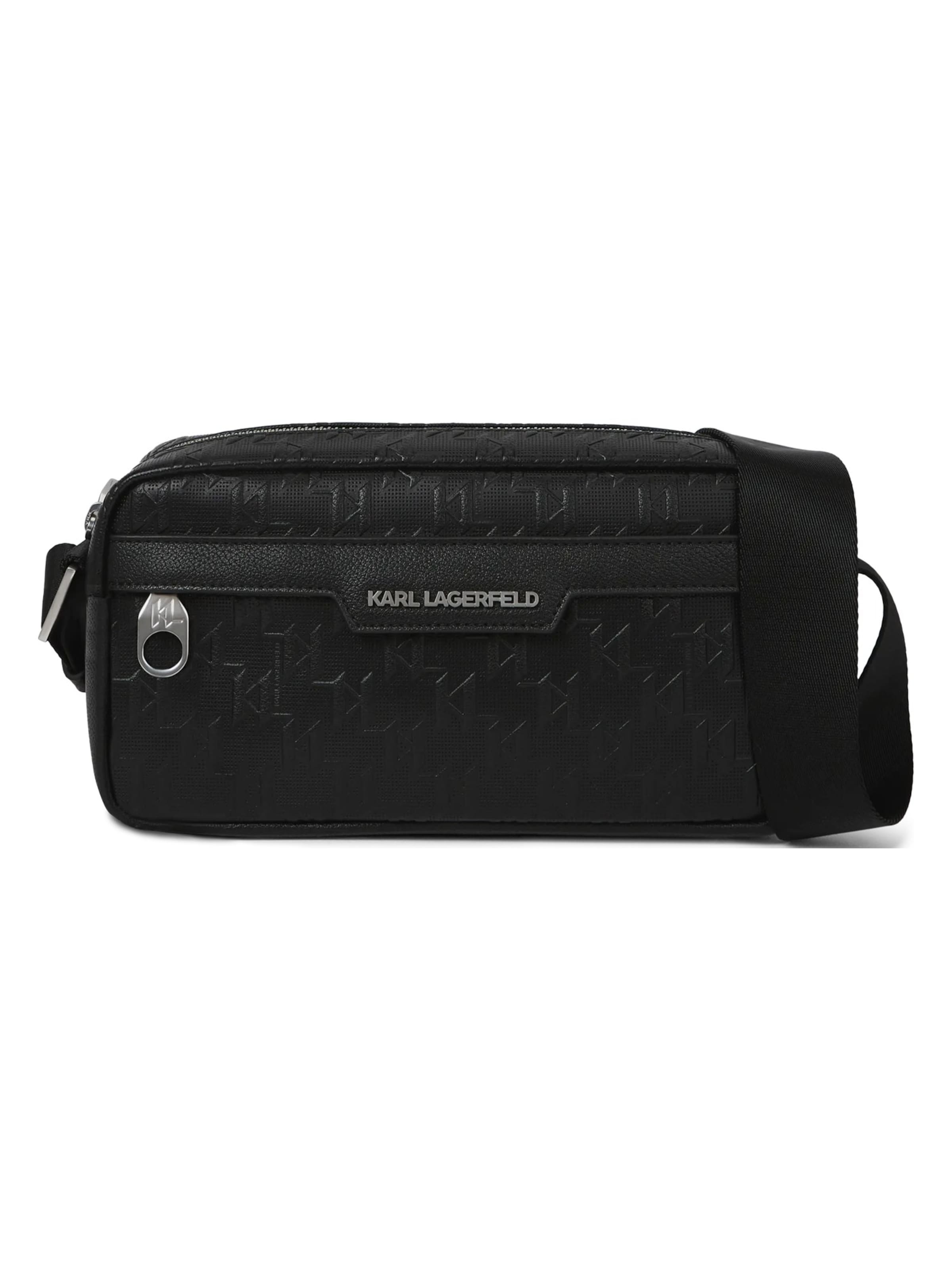 Geantă de umăr 'K/Monogram' de la Karl Lagerfeld pe negru: față